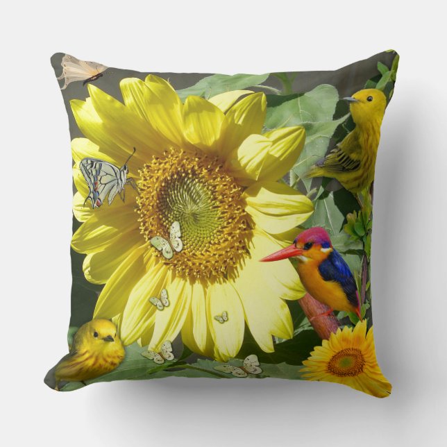 sunflower feast.jpg cushion (Front)