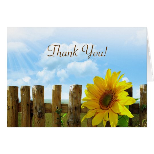 Sunflower Fence Bridal Party Thank You Card