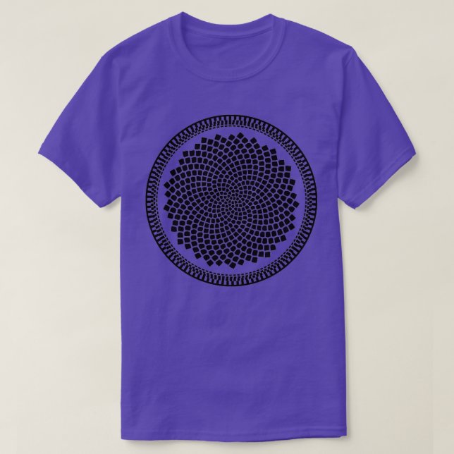Sunflower Fibonacci Fractal Spiral  T-Shirt (Design Front)