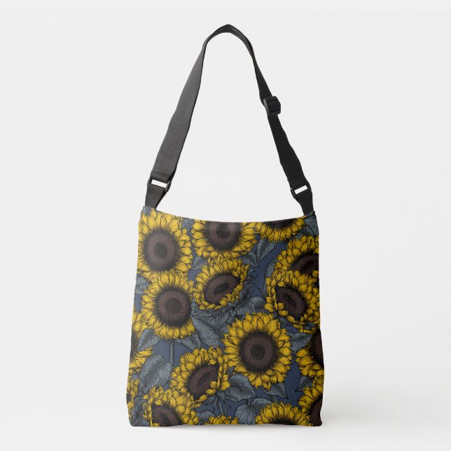 Sunflower field 2 crossbody bag (Front)