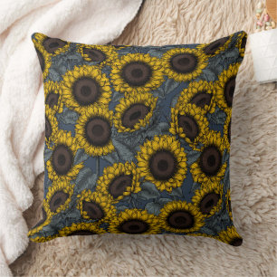 Sunflower field 2 cushion