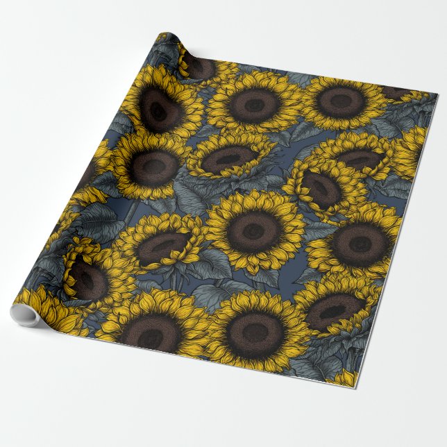 Sunflower field 2 wrapping paper (Unrolled)