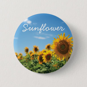 Sunflower field 6 cm round badge