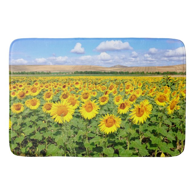 Sunflower field bath mat (Front)