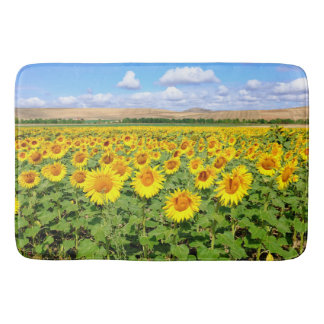 Sunflower field bath mat