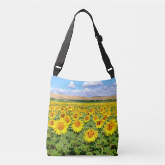 Sunflower field crossbody bag