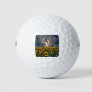 Sunflower Field In A Storm Golf Balls