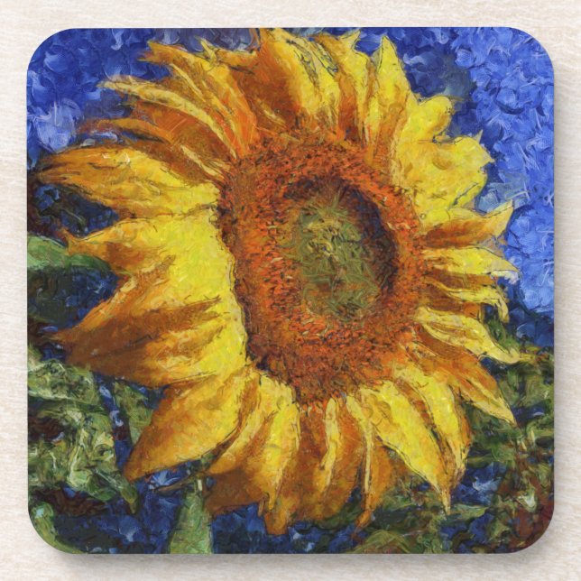 Sunflower Field In Colourful Artistic Style Coaster (Front)