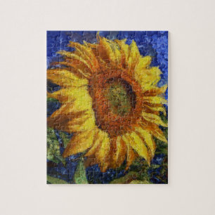 Sunflower Field In Colourful Artistic Style Jigsaw Puzzle
