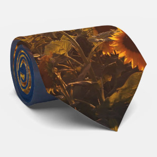 Sunflower Field in Sunset Photo in Yellow Orange Tie