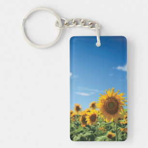 Sunflower field key ring