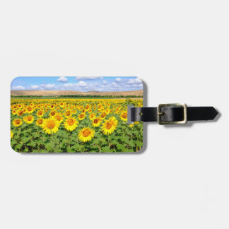 Sunflower field luggage tag