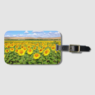 Sunflower field luggage tag