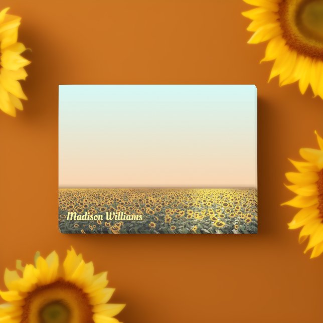 Sunflower Field Notes with Custom Name ("Embrace Nature's Beauty in Every Note! 🌻📝)