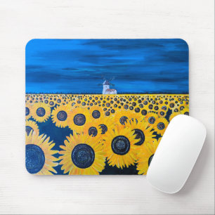Sunflower Field Painting by Alfred Fox Mouse Mat