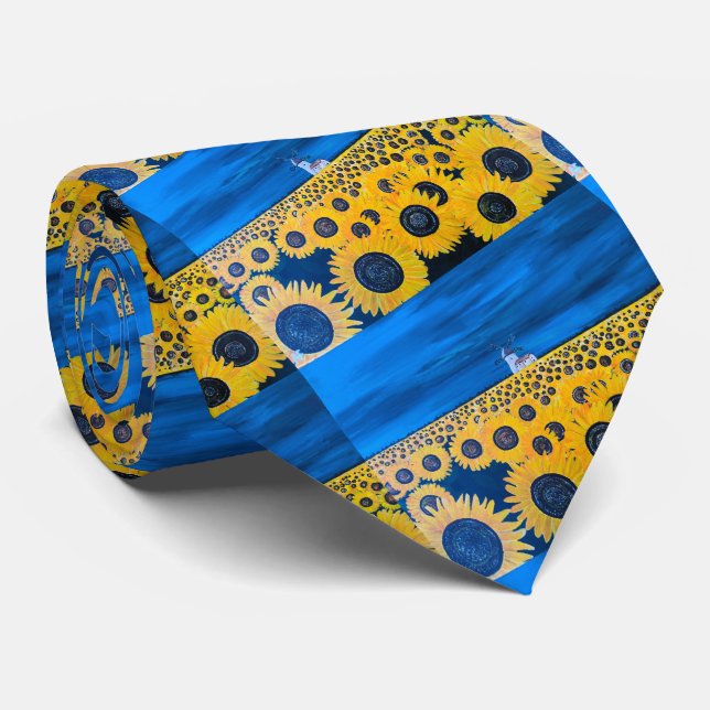 Sunflower Field Painting by Alfred Fox Tie (Rolled)