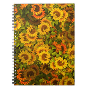 Sunflower Field Pattern Notebook