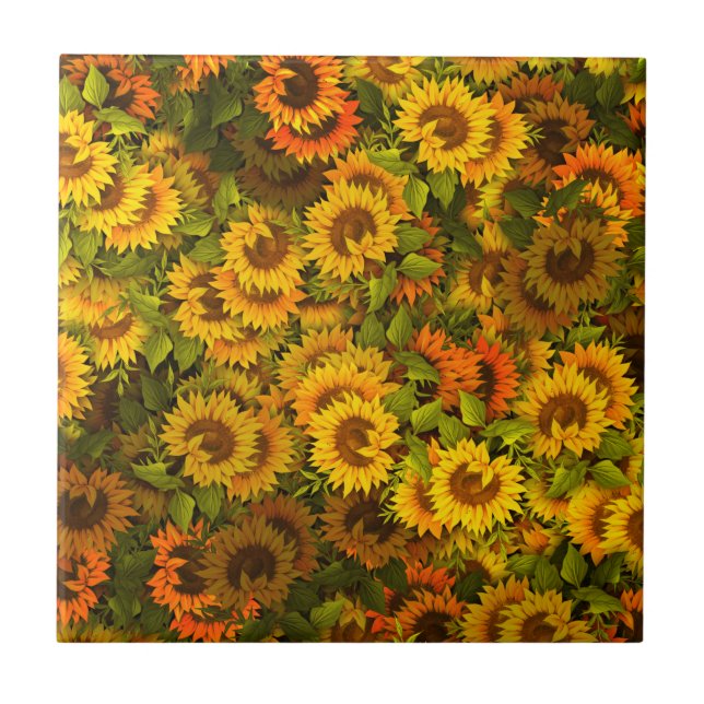 Sunflower Field Pattern Tile (Front)