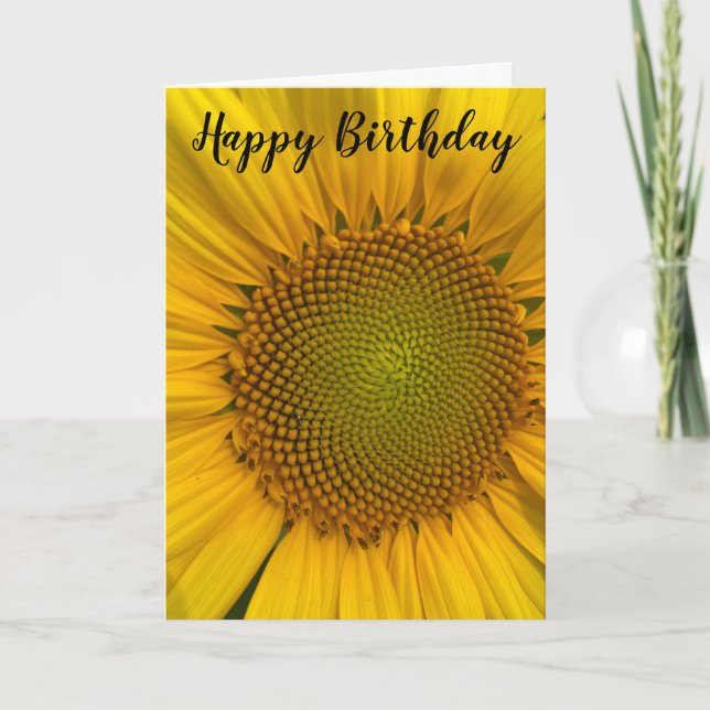 SUNFLOWER FIELD PHOTO HAPPY BIRTHDAY GREETING CARD (Front)