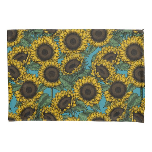 Sunflower field pillowcase (Front-Left)