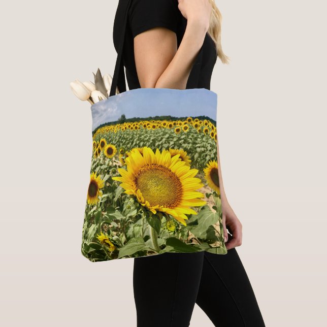 Sunflower Field Tote Bag (Close Up)