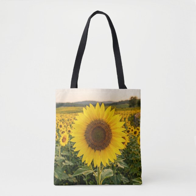 Sunflower Field Tote Bag (Front)