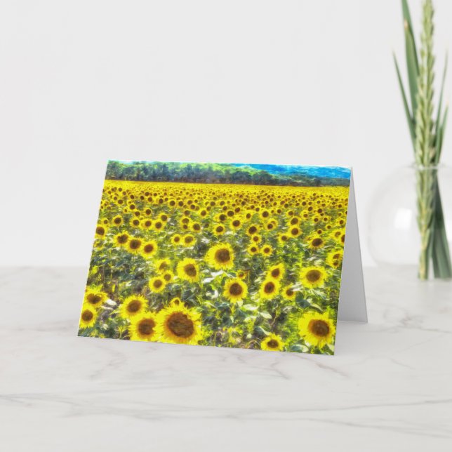 Sunflower Field Vincent Van Gogh Card (Front)