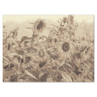 Sunflower Field Vintage Sepia Tone Decoupage