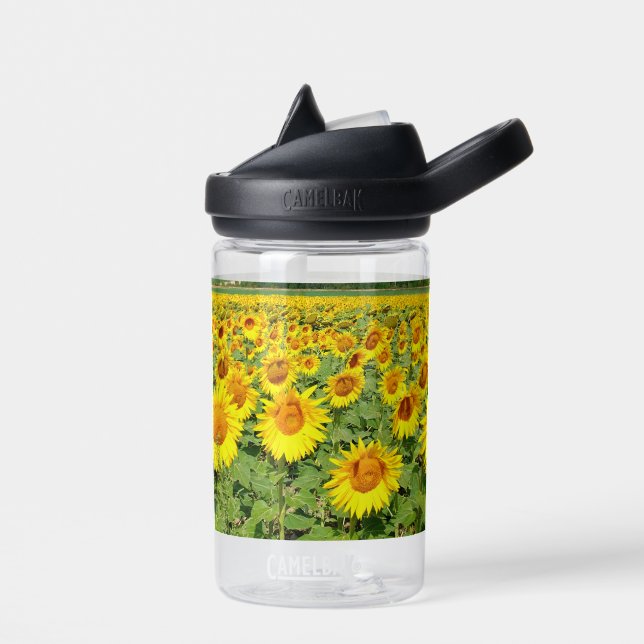 Sunflower field water bottle (Left)