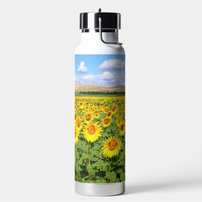 Sunflower field water bottle (Left)