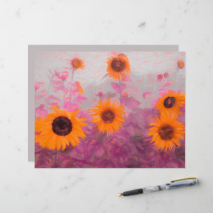 Sunflower Field Yellow Orange Purple Autumn