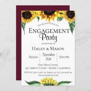Sunflower Fields Engagement Party Invitation