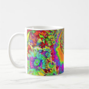 Sunflower Fields Forever - abstract boho floral Coffee Mug