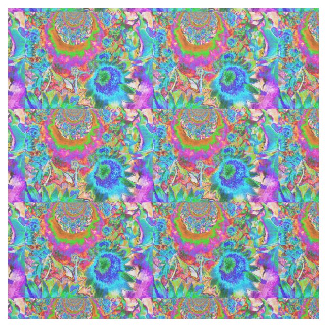 Sunflower fields forever blue fabric (Swatch)