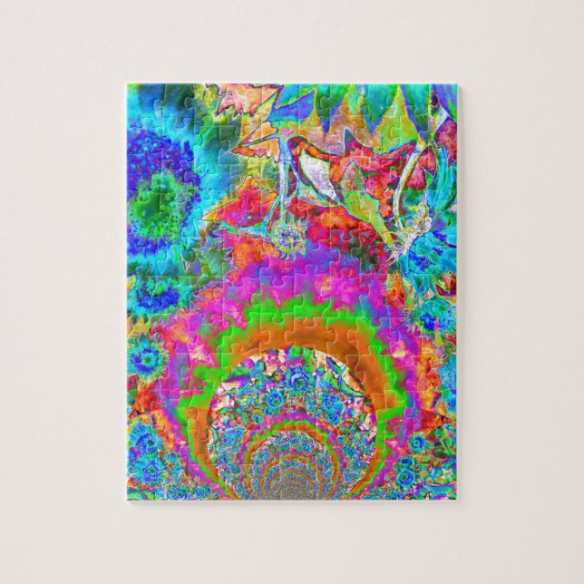 Sunflower Fields Forever -blue Jigsaw Puzzle (Vertical)