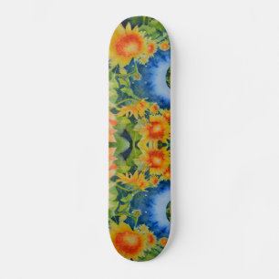 Sunflower fields forever -blue skateboard