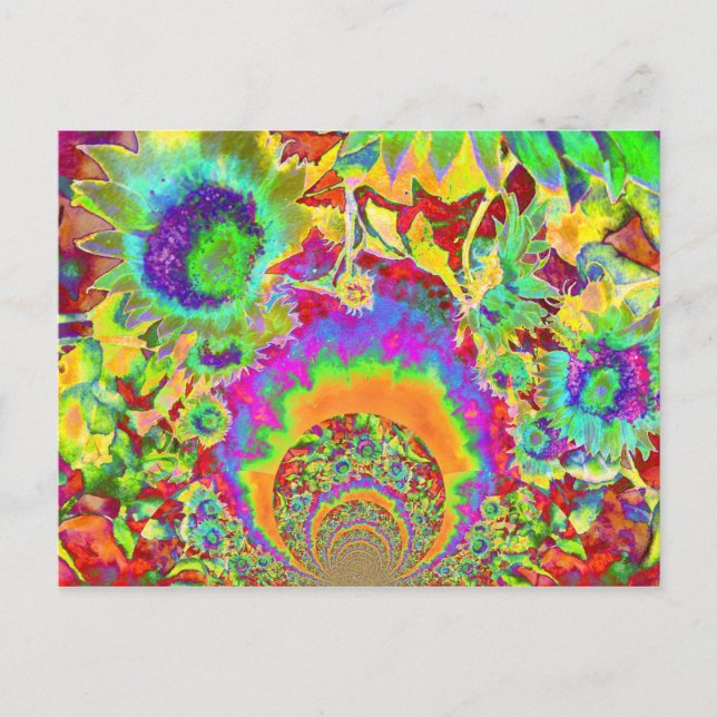 Sunflower Fields Forever - orange Postcard (Front)