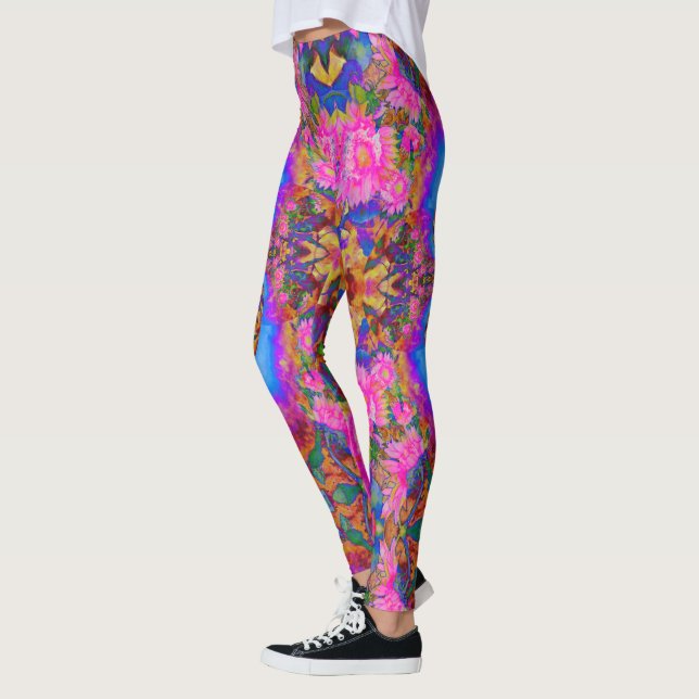sunflower fields forever - pink leggings (Left)