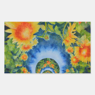 Sunflower Fields Forever Rectangular Sticker