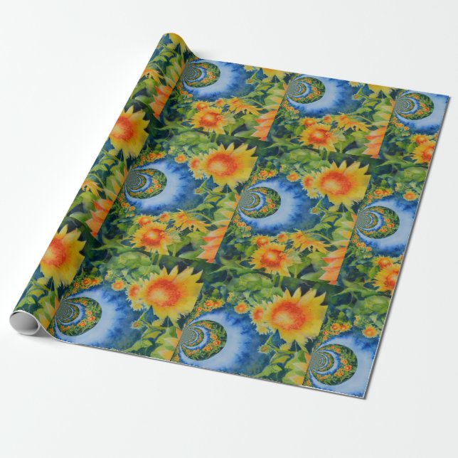 Sunflower fields forever wrapping paper (Unrolled)