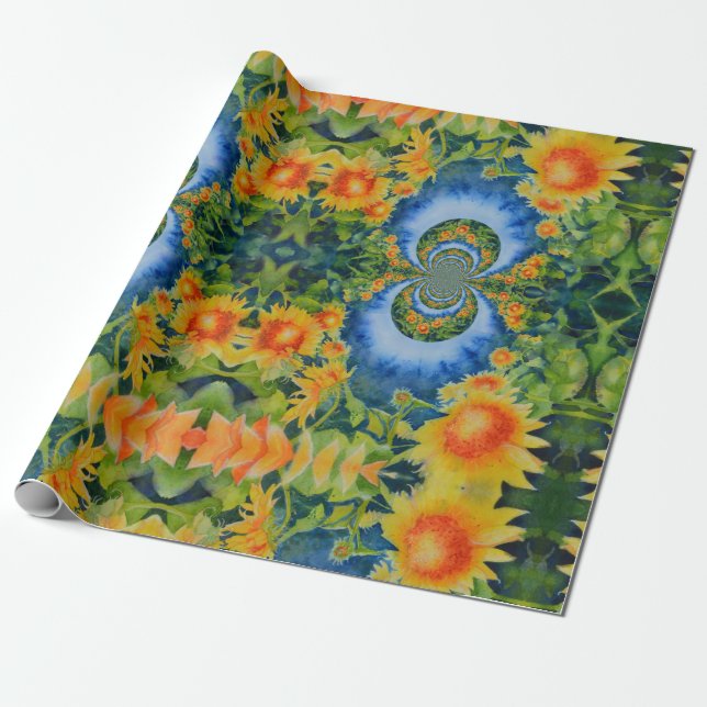 Sunflower fields forever wrapping paper (Unrolled)