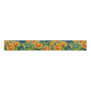Sunflower fields grosgrain ribbon