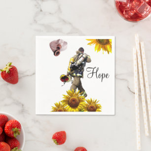 Sunflower Fireman Paper Napkins
