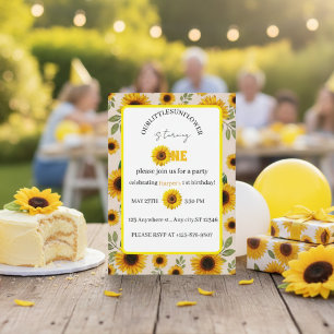 Sunflower First Birthday Invitation Our Little Sun