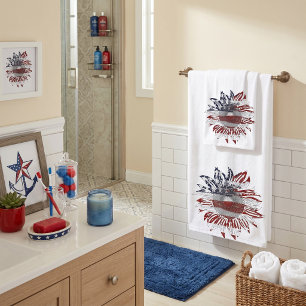 Sunflower flag bath towel set