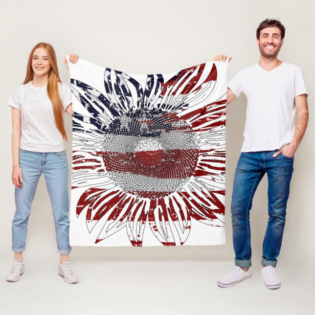 Sunflower flag  fleece blanket (In Situ)