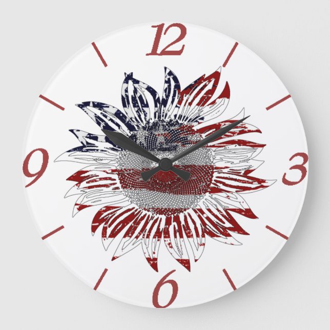 Sunflower flag  large clock (Front)