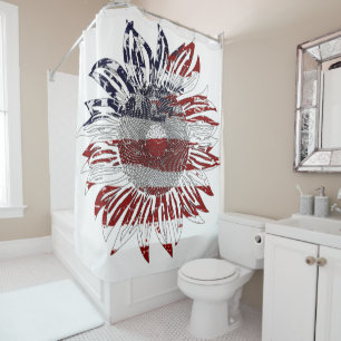 Sunflower flag shower curtain