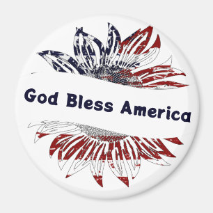 Sunflower flag with custom text magnet