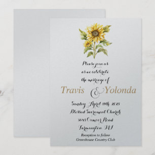 Sunflower Flat Wedding Invitation